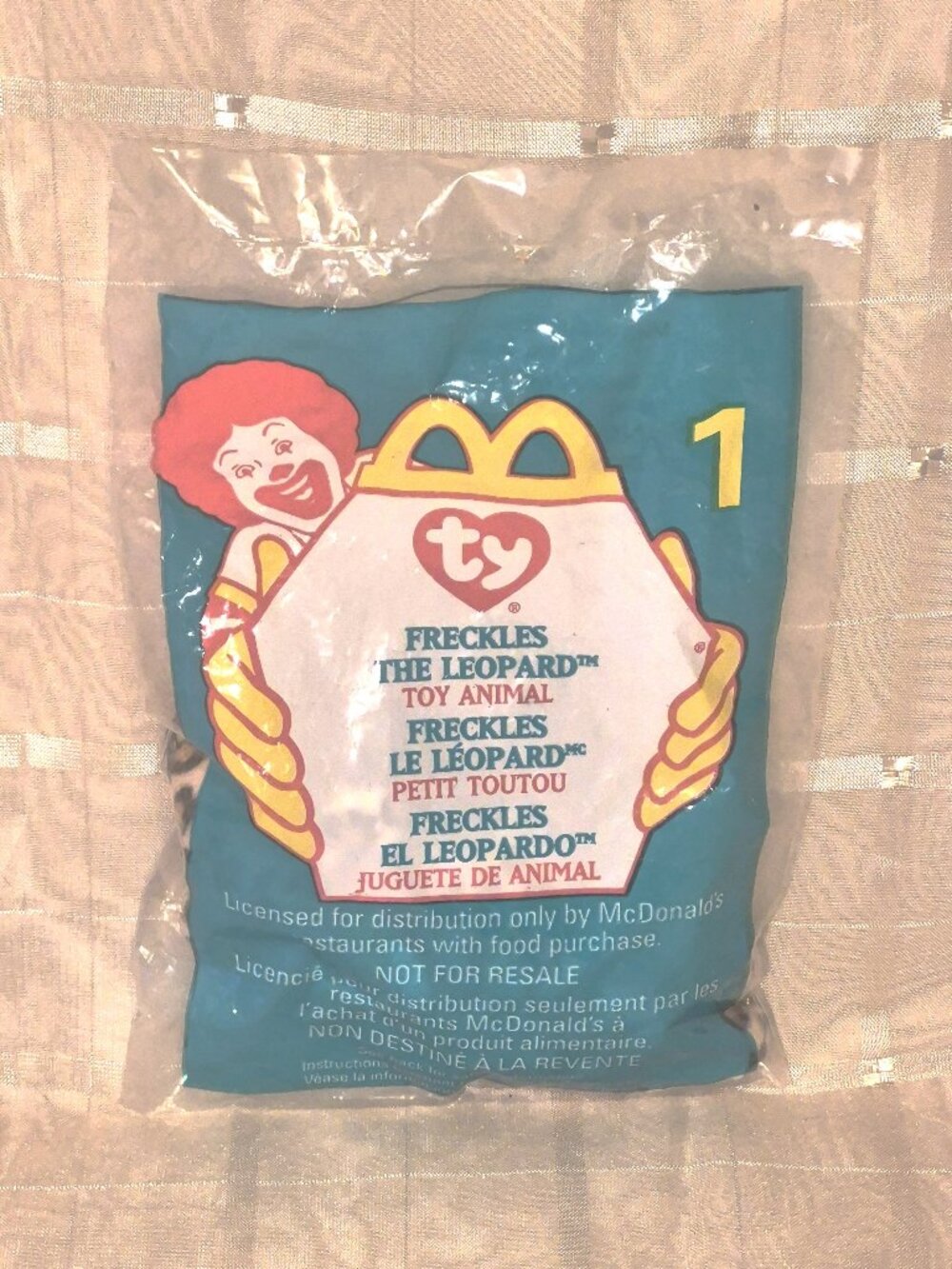 McDonald’s TY Teenie Beanie Baby Freckles Leopard 1999 Sealed Collectible VTG